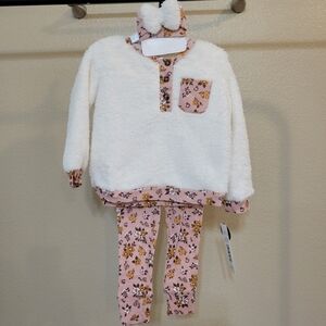 Brand new Nicole Miller Matching 3 piece faux fur plush set toddler size 2T